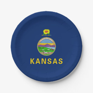 Flagge des Bundesstaates Kansas Pappteller