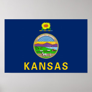 Flagge des Bundesstaates Kansas Poster