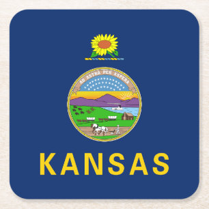 Flagge des Bundesstaates Kansas Rechteckiger Pappuntersetzer