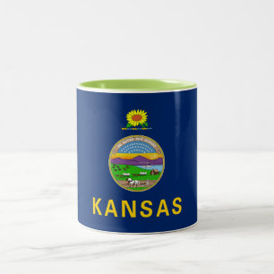 Flagge des Bundesstaates Kansas Zweifarbige Tasse