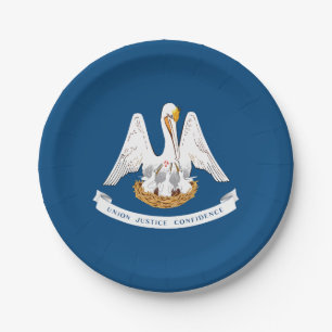 Flagge des Bundesstaates Louisiana Pappteller