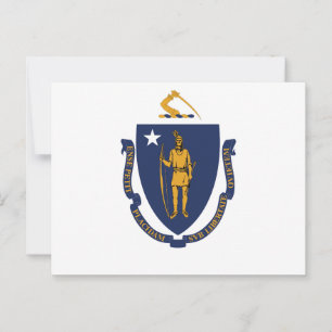 Flagge des Bundesstaates Massachusetts Bay State I Postkarte