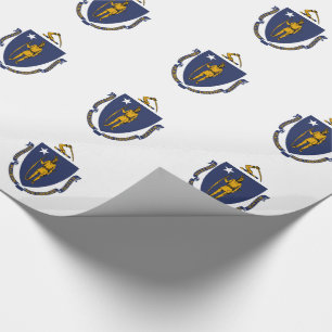 Flagge des Bundesstaates Massachusetts Geschenkpapier