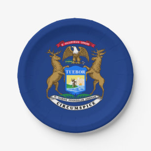 Flagge des Bundesstaates Michigan Pappteller