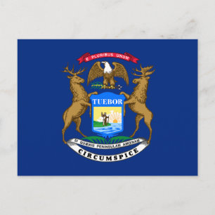 Flagge des Bundesstaates Michigan Postkarte