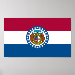 Flagge des Bundesstaates Missouri Poster