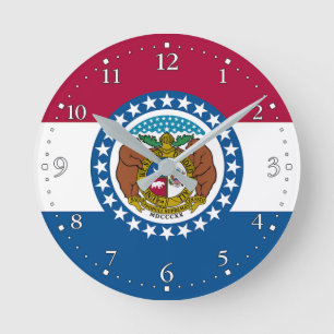 Flagge des Bundesstaates Missouri Runde Wanduhr