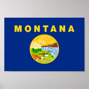 Flagge des Bundesstaates Montana Poster