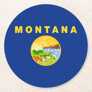 Flagge des Bundesstaates Montana Runder Pappuntersetzer