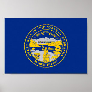 Flagge des Bundesstaates Nebraska Poster