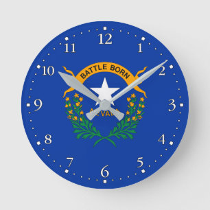Flagge des Bundesstaates Nevada Runde Wanduhr