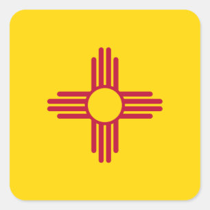 Flagge des Bundesstaates New Mexico Quadratischer Aufkleber