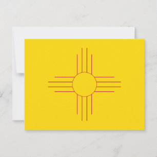 Flagge des Bundesstaates New Mexico Zia-Sonnensymb Postkarte