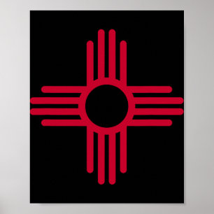 Flagge des Bundesstaates New Mexico Zia-Symbolflag Poster