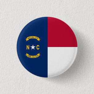 Flagge des Bundesstaates North Carolina Button