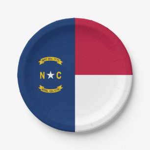 Flagge des Bundesstaates North Carolina Pappteller