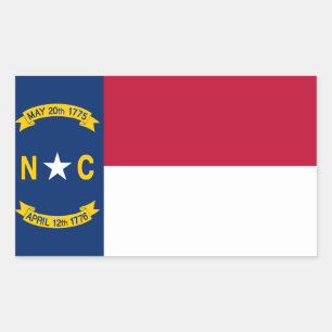 Flagge des Bundesstaates North Carolina Rechteckiger Aufkleber