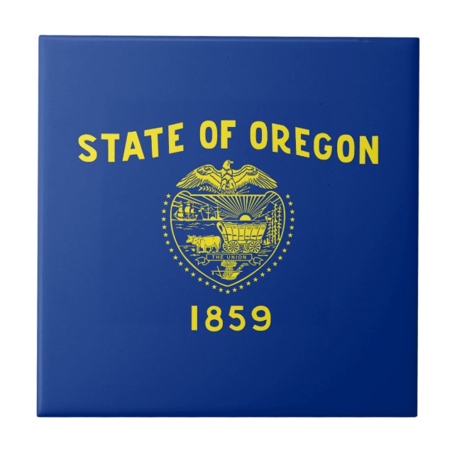 Flagge des Bundesstaates Oregon Fliese (Vorderseite)