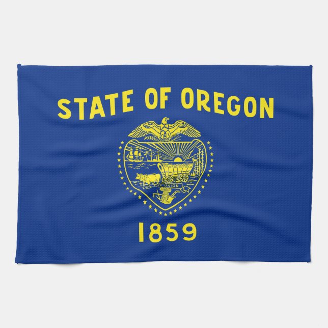 Flagge des Bundesstaates Oregon Geschirrtuch (Horizontal)