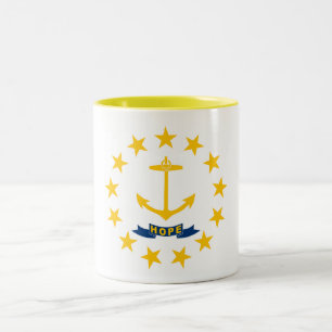 Flagge des Bundesstaates Rhode Island Zweifarbige Tasse