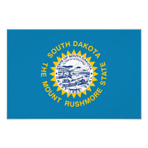 Flagge des Bundesstaates South Dakota Fotodruck