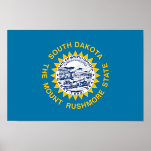 Flagge des Bundesstaates South Dakota Poster