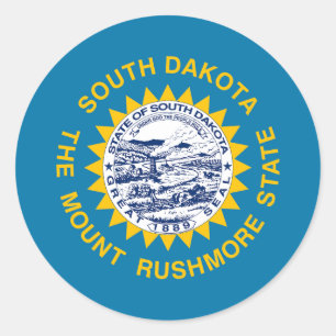 Flagge des Bundesstaates South Dakota Runder Aufkleber