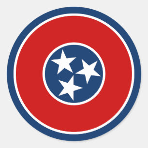 Flagge des Bundesstaates Tennessee Runder Aufkleber
