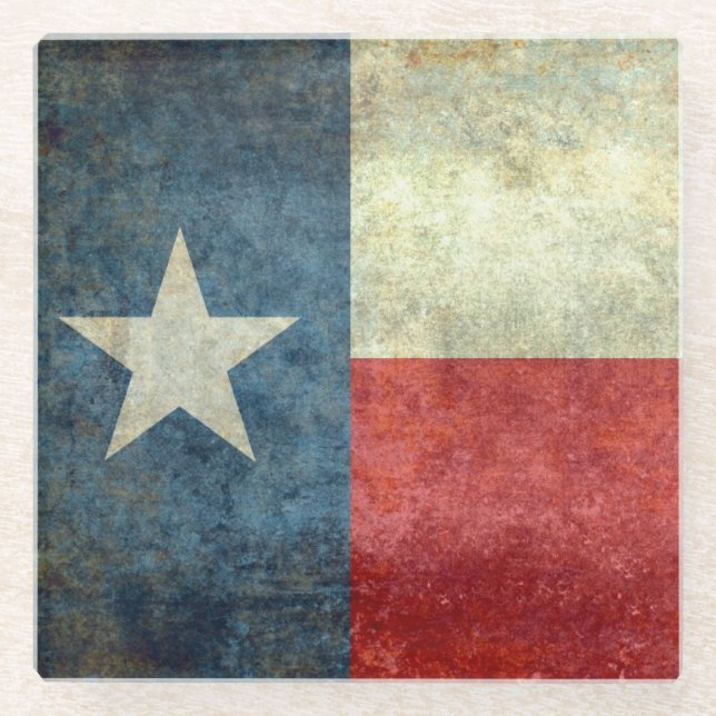 Flagge des Bundesstaates Texas Glasuntersetzer (Vorderseite)