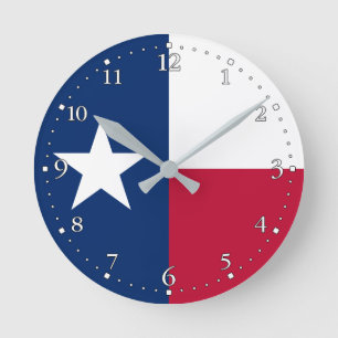 Flagge des Bundesstaates Texas Runde Wanduhr