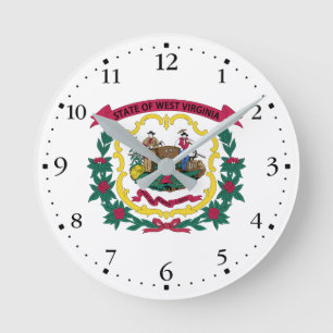 Flagge des Bundesstaates West Virginia Runde Wanduhr