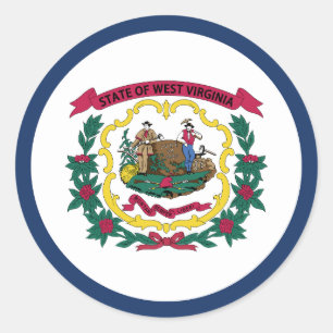 Flagge des Bundesstaates West Virginia Runder Aufkleber