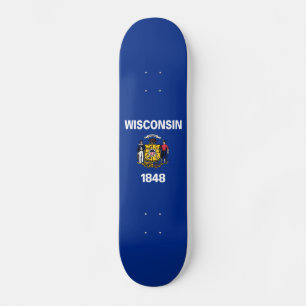 Flagge des Bundesstaates Wisconsin Skateboard