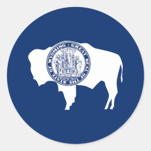 Flagge des Bundesstaates Wyoming Runder Aufkleber