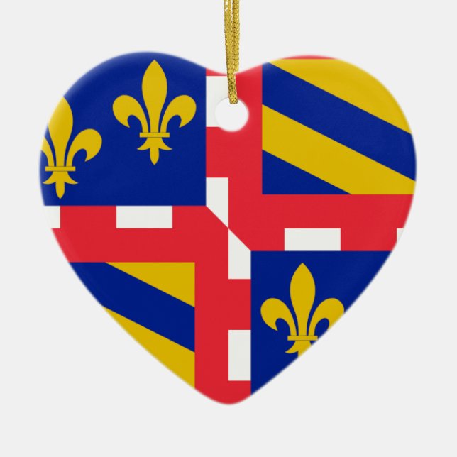 Flagge des Burgunds (Frankreich) Keramikornament (Vorne)