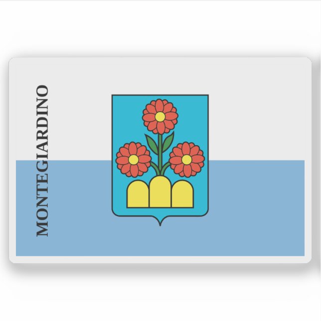 Flagge des Castello Montegiardino, San Marino Aufkleber (Vorderseite)