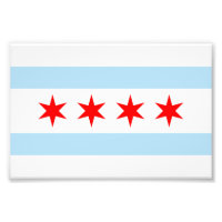 Flagge des Chicago Foto Print
