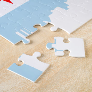 Flagge des Chicago-Skyline-Puzzlespiels