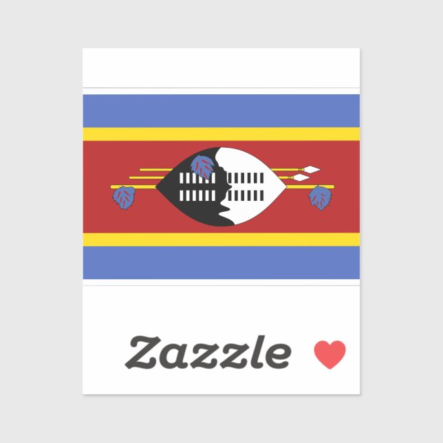 Flagge des Eswatini-Aufklebers Aufkleber (Blatt)