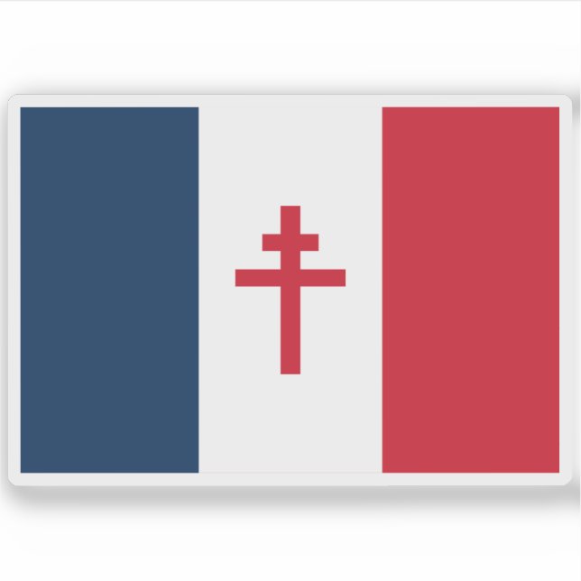 Flagge des freien Frankreichs (1940-1944) Aufkleber (Vorderseite)