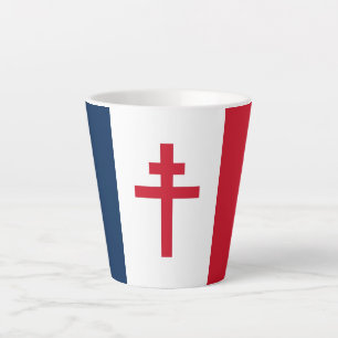 Flagge des Freien Frankreichs Milchtasse