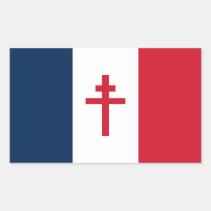 Flagge des Freien Frankreichs Rechteckiger Aufkleber