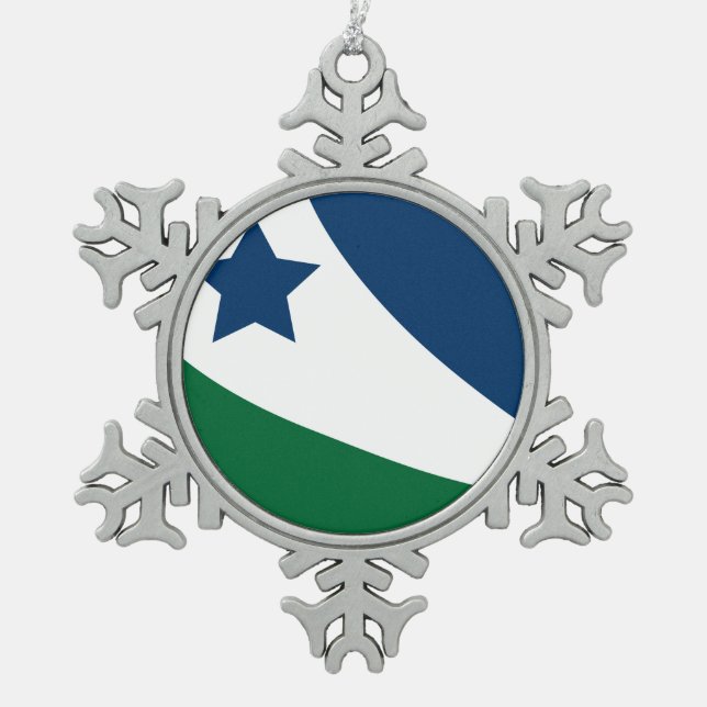 Flagge des Frühlings, Tennessee Schneeflocken Zinn-Ornament (Vorderseite)