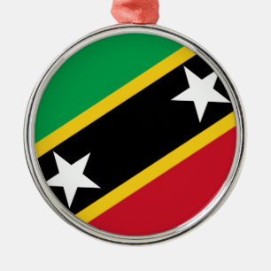 Flagge des Heiligen Kitts und Nevis Silbernes Ornament