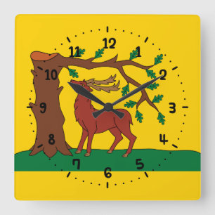 Flagge des historischen Landkreises von Berkshire Quadratische Wanduhr