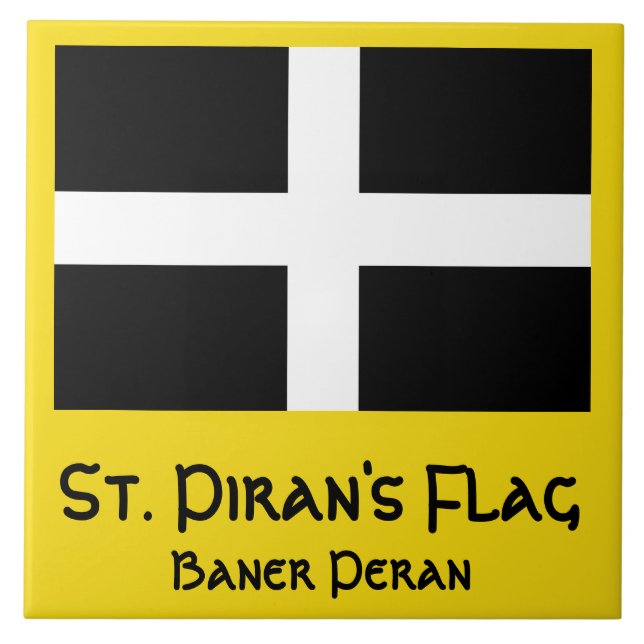 Flagge des hl. Piran Fliese (Vorderseite)