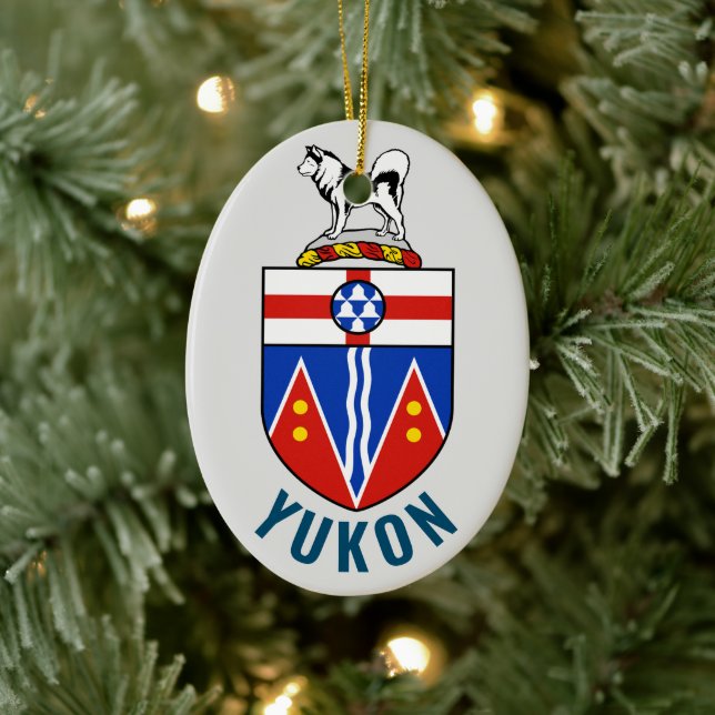 Flagge des Hoheitsgebiets von Yukon - Kanada Keramik Ornament (Baum)