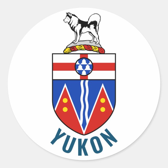 Flagge des Hoheitsgebiets von Yukon - Kanada Runder Aufkleber (Vorderseite)
