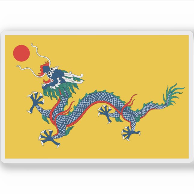 Flagge des Imperiums der China Aufkleber (Vorderseite)