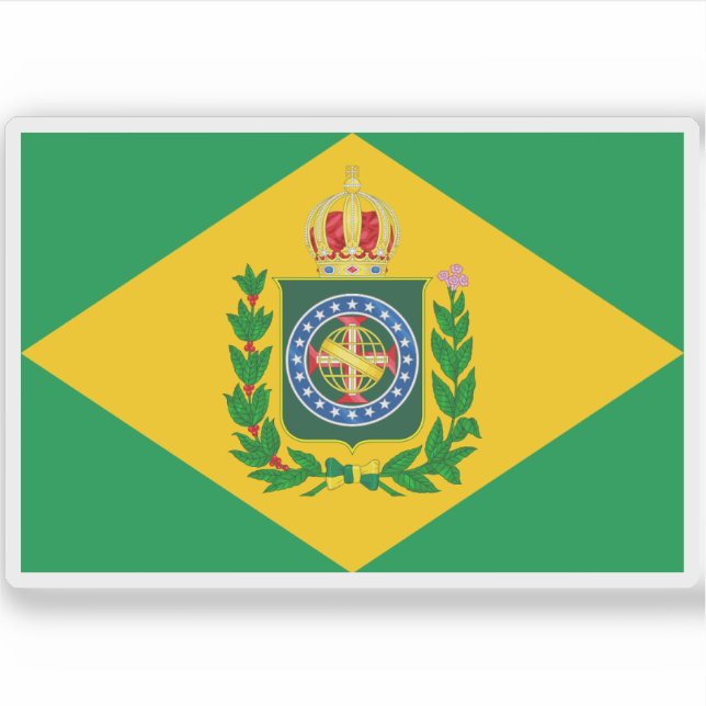 Flagge des Imperiums von Brasilien (1853-1889) Aufkleber (Vorderseite)